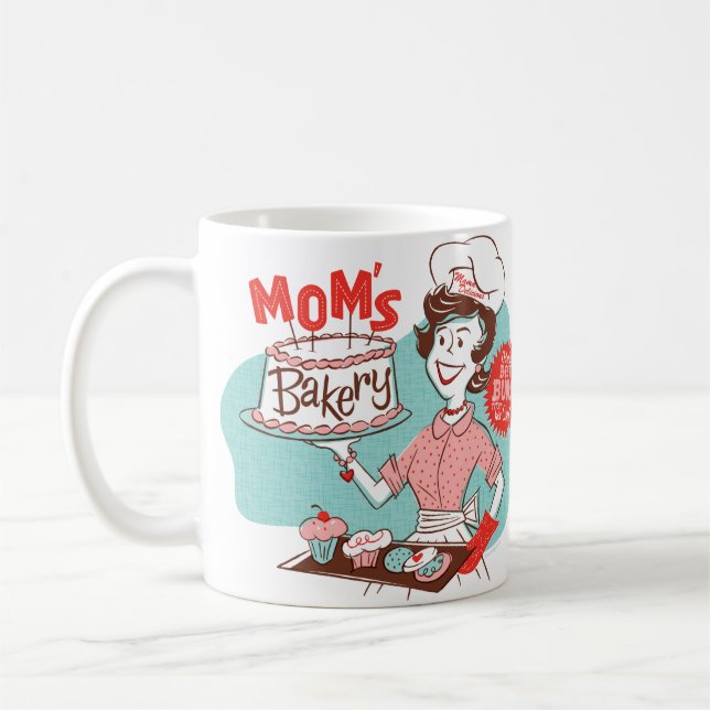 Mama Bäckerei Retro Muttertag Tasse (Links)