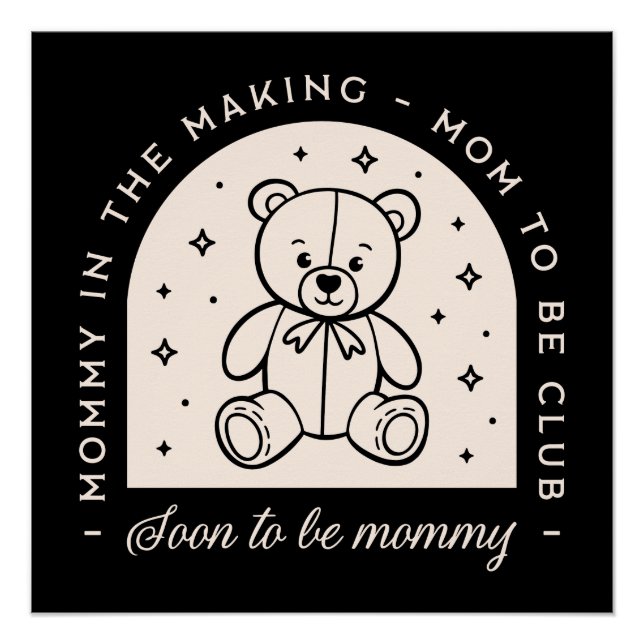 Mama bald Mami schwanger Klub schwarz Poster (Vorderseite)