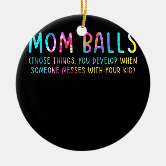 Mama Balls Funny Sport Mama Game Day Vibes Mutter Keramik Ornament (Vorne)