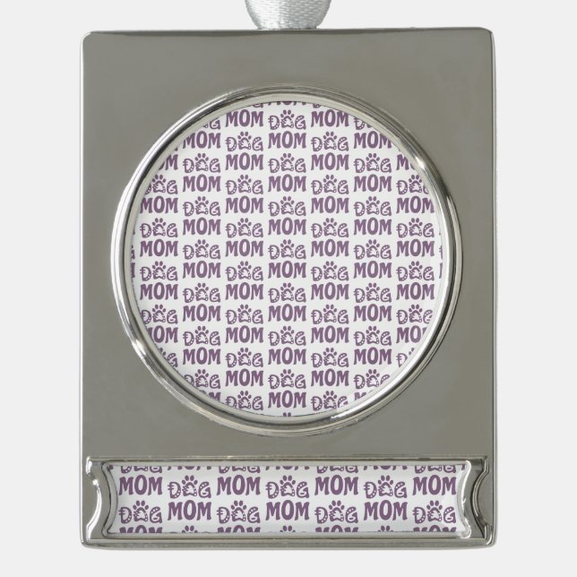 Mama Banner-Ornament Silber (Vorderseite)