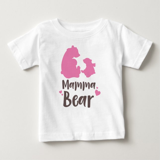 Mama Bär, Bärenkuppe, Niedlicher Bär, kleiner Bär, Baby T-shirt (Vorderseite)