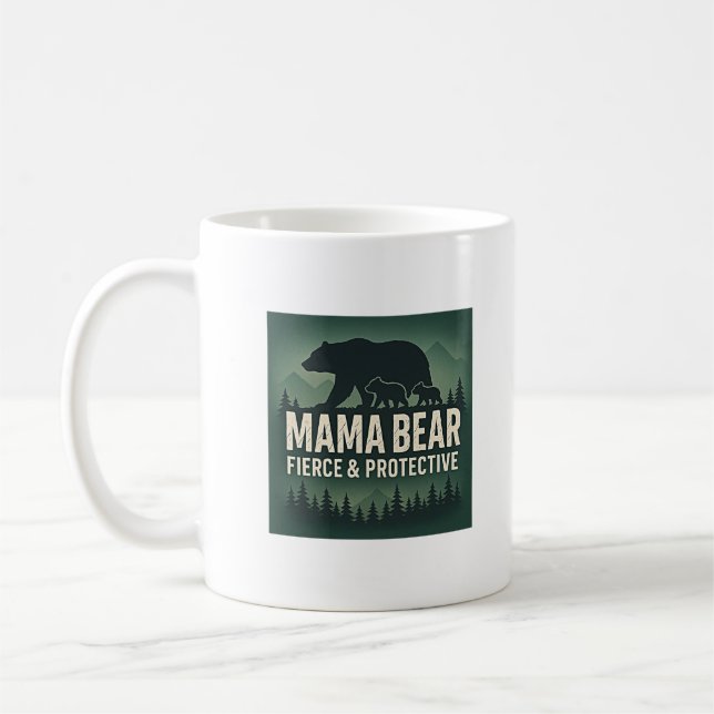 Mama Bär: Fierce & Protected Kaffeetasse (Links)