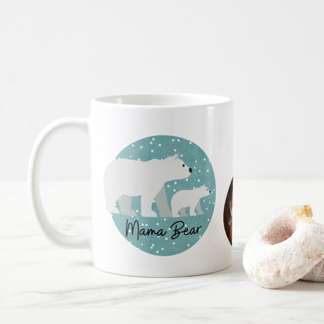 Mama-Bär-Fotos Kaffeetasse (Mit Donut)