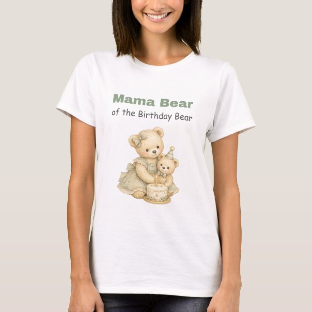 Mama-Bär-Geburtstagsshirt T-Shirt (Vorderseite)