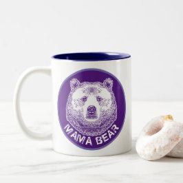 Mama-Bär, Handgezeichnete Illustration Zweifarbige Tasse