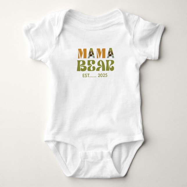 Mama-Bär herzliche Illustration Baby Strampler (Vorderseite)
