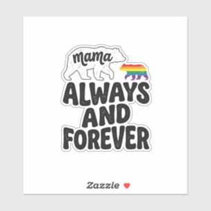 Mama Bär Immer Und Ewig Vintage Regenbogen-Shirt Aufkleber
