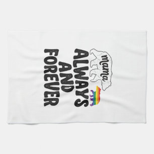 Mama-Bär immer und ewig Vintage-Regenbogen-Shirt Geschirrtuch