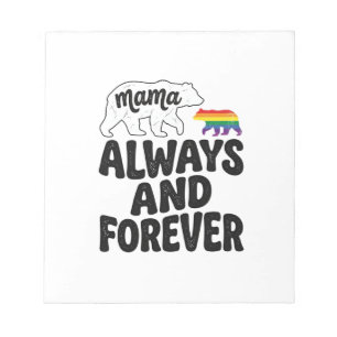 Mama Bär Immer Und Ewig Vintage Regenbogen-Shirt Notizblock