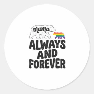 Mama Bär Immer Und Ewig Vintage Regenbogen-Shirt Runder Aufkleber