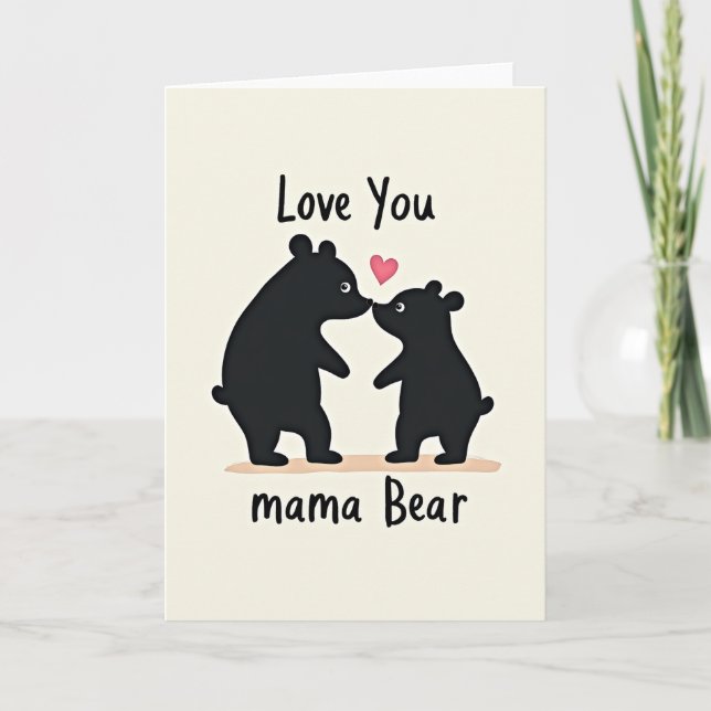 Mama Bär liebt dich Karte (Vorderseite)