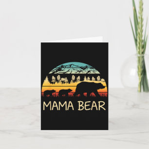 Mama Bär mit 2 Jungen Retro-Berge Muttertag Karte