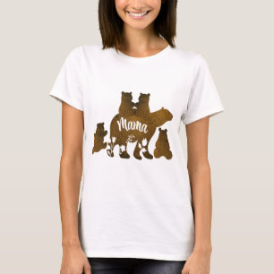 Mama-Bär mit 4 Cubs Mama 4 Kindergeschenk T-Shirt