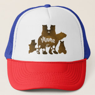 Mama-Bär mit 4 Cubs Mama 4 Kindergeschenk Truckerkappe
