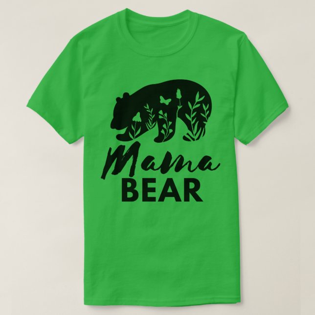 Mama-Bär mit Blume 1 T-Shirt (Design vorne)
