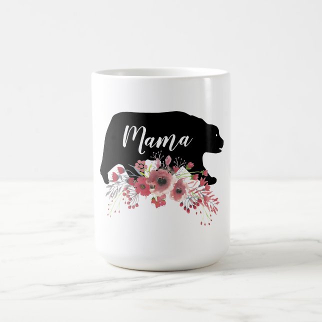 Mama-Bär mit Blume Kaffeetasse (Mittel)