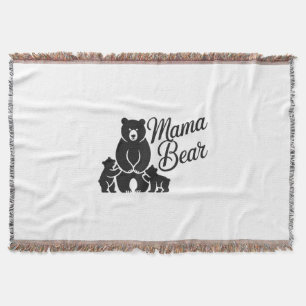 Mama Bär mit Jungen Süße Bärenfamilie Decke