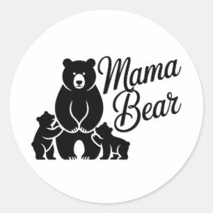 Mama Bär mit Jungen Süße Bärenfamilie Runder Aufkleber