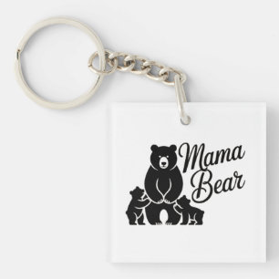 Mama Bär mit Jungen Süße Bärenfamilie Schlüsselanhänger