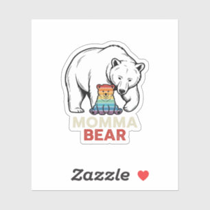 Mama-Bär-Regenbogen-Vintage-Stickerei-Shirt-Design Aufkleber