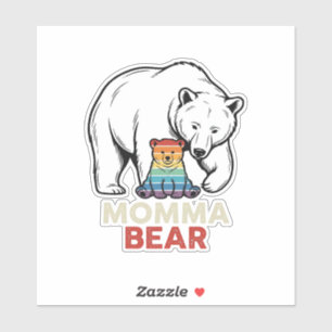 Mama-Bär-Regenbogen-Vintage-Stickerei-Shirt-Design Aufkleber