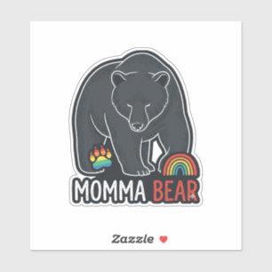 Mama-Bär-Regenbogen-Vintage-Stickerei-Shirt-Design Aufkleber