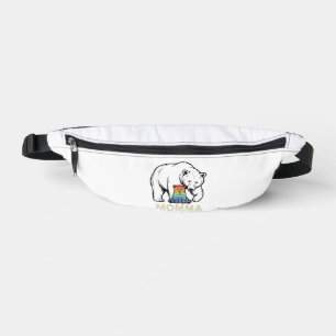 Mama-Bär-Regenbogen-Vintage-Stickerei-Shirt-Design Bauchtasche