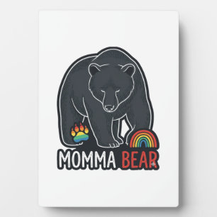 Mama-Bär-Regenbogen-Vintage-Stickerei-Shirt-Design Fotoplatte