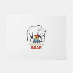 Mama-Bär-Regenbogen-Vintage-Stickerei-Shirt-Design Fußmatte