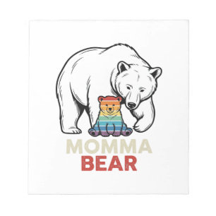 Mama-Bär-Regenbogen-Vintage-Stickerei-Shirt-Design Notizblock