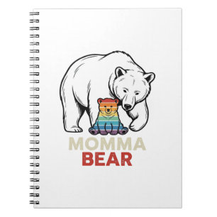 Mama-Bär-Regenbogen-Vintage-Stickerei-Shirt-Design Notizblock