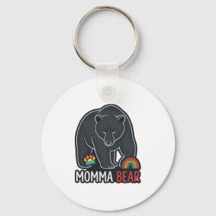 Mama-Bär-Regenbogen-Vintage-Stickerei-Shirt-Design Schlüsselanhänger