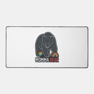 Mama-Bär-Regenbogen-Vintage-Stickerei-Shirt-Design Schreibtischunterlage