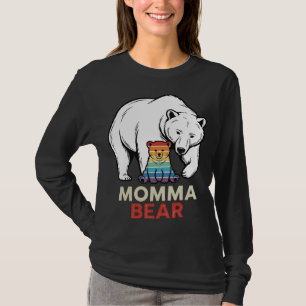 Mama-Bär-Regenbogen-Vintage-Stickerei-Shirt-Design T-Shirt