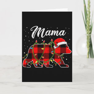 Mama-Bär-Shirt, rotes Büffel-Karo-Mama-Bär-Pyjama Karte