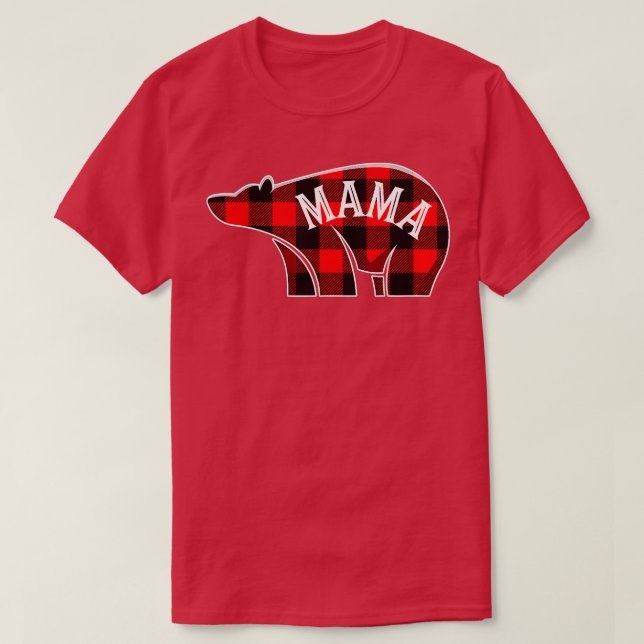 Mama Bar Weihnachten Karierte Familie Matching Paj T-Shirt (Design vorne)