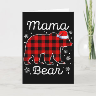 Mama Bär Weihnachts-Pyjama Rot Kariert Buffalo-Fam Karte