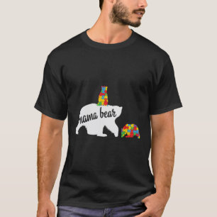 Mama-Bär zweier Krieger-Autismus-Bewusstsein T-Shirt