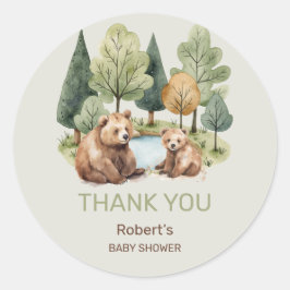 Mama Bären Abenteuer erwartet die Baby Dusche Einl Runder Aufkleber