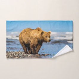 Mama Bären beobachtet ihre beiden Kinder Badhandtuch Set