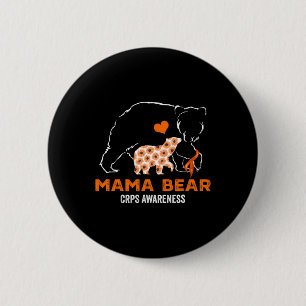 Mama Bären Crps Sensibilisierungsmonat Orange Ribb Button