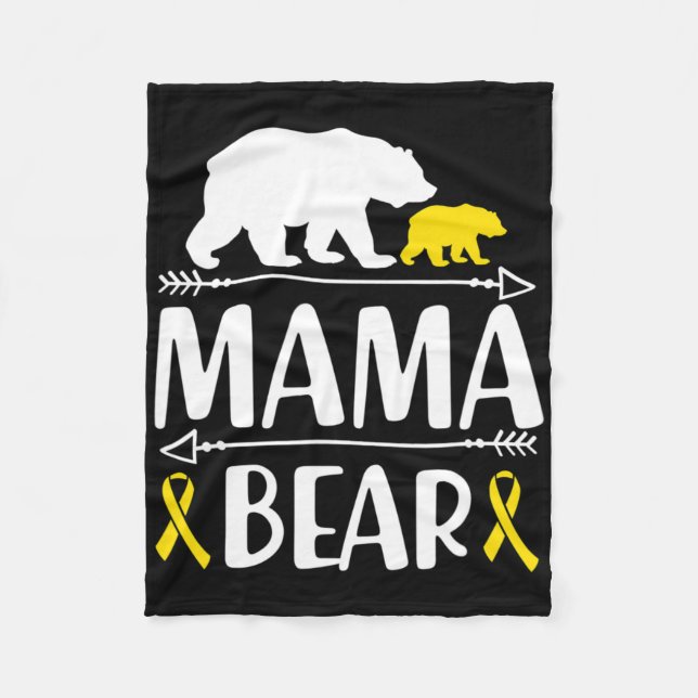 Mama Bären Krebs Bewusstsein Mama eines Krieges Fleecedecke (Vorderseite)