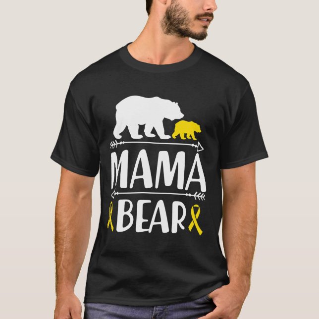 Mama Bären Krebs Bewusstsein Mama eines Krieges T-Shirt (Vorderseite)