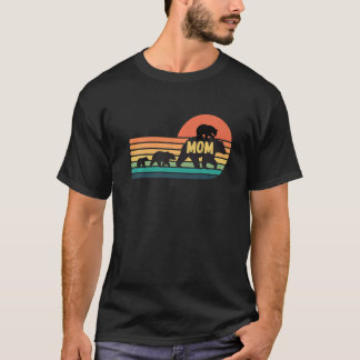 Mama Bären mit Vintagen Sunset Retro-Familie T-Shirt