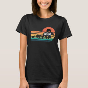 Mama Bären mit Vintagen Sunset Retro-Familie T-Shirt
