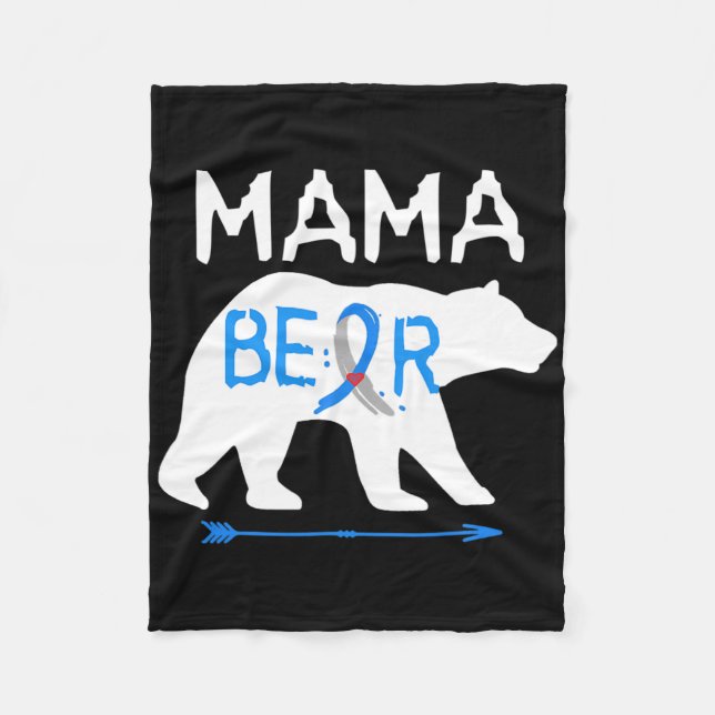 Mama Bären Typ 1 Diabetes Bewusstsein Fleecedecke (Vorderseite)