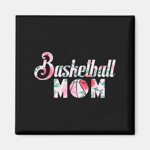 Mama Basketball Fan Quote Basketball Blumengrafik Magnet