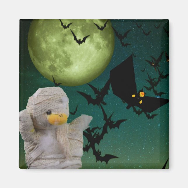 Mama, Bat & Moon Halloween Magnet (Vorne)