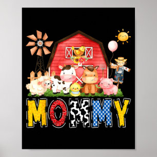 Mama Bauernhof Kuh Geburtstagsjunge passende Famil Poster