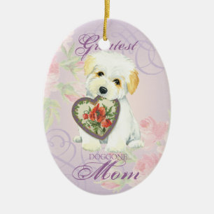 Mama Baumwollde Tulear Heart Keramik Ornament